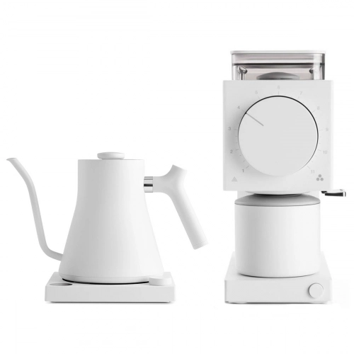 Fellow Ode + Stagg EKG wit | Elektrische koffiemolen + Gooseneck waterkoker