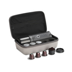 Outin Nano (Space Grey) set - reiskoffiezetapparaat + beschermhoes